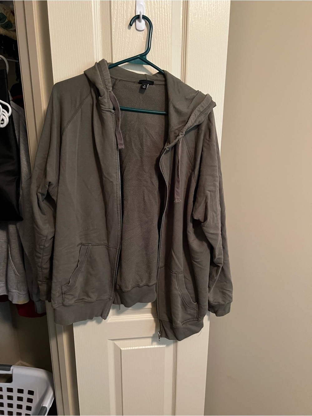 torrid Olive Gray Zip-Up Hoodie